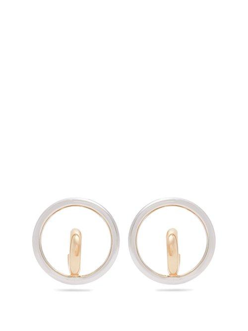Matchesfashion.com Charlotte Chesnais - Saturn Blow Medium Gold & Silver Earrings - Womens - Gold