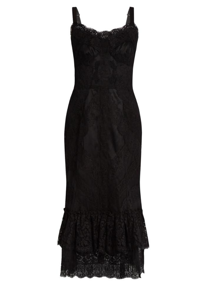 Dolce & Gabbana Sleeveless Lace And Tulle Midi Dress
