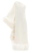 Matchesfashion.com Taller Marmo - Ubud One-shoulder Feather-trimmed Crepe Dress - Womens - Ivory