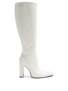 Matchesfashion.com Balenciaga - Block Heel Knee High Leather Boots - Womens - White
