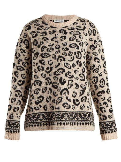 Matchesfashion.com Altuzarra - Casablanca Leopard Jacquard Sweater - Womens - Leopard