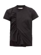 Matchesfashion.com Marques'almeida - Asymmetric Ruched Cotton T Shirt - Womens - Black