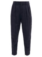 Matchesfashion.com Isabel Marant - Niklas Prince Of Wales-check Tapered Wool Trousers - Mens - Dark Blue