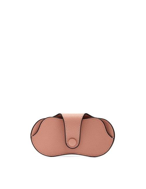 Matchesfashion.com Valextra - Grained Leather Glasses Case - Mens - Pink