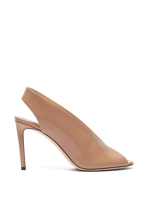 Matchesfashion.com Jimmy Choo - Shar 85 Slingback Leather Sandals - Womens - Nude