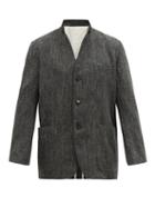 Matchesfashion.com Sasquatchfabrix - Sculpted-lapel Linen-blend Jacket - Mens - Grey
