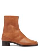 Matchesfashion.com Maison Margiela - Tabi Split-toe Leather Boots - Mens - Tan