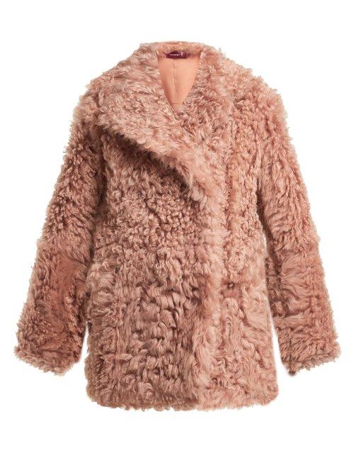 Matchesfashion.com Sies Marjan - Pippa Double Breasted Shearling Coat - Womens - Pink