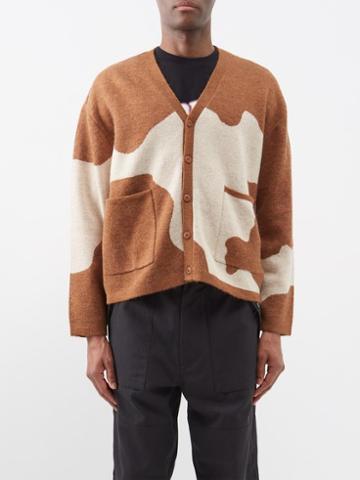 Icecream - Cow-print Jacquard Cardigan - Mens - Brown