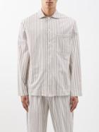 Tekla - Striped Organic-cotton Pyjama Shirt - Mens - Beige Stripe