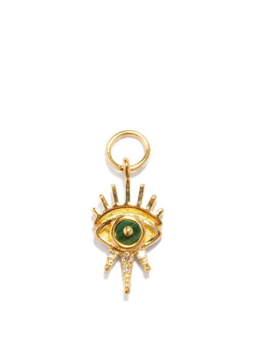 Ladies Fine Jewellery Jacquie Aiche - Gigi Diamond, Malachite & 14kt Gold Charm - Womens - Green Gold