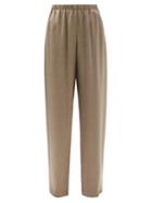 Raey - Elasticated-waist Wide-leg Cupro-blend Trouser - Womens - Light Grey