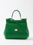 Dolce & Gabbana - Sicily Small Grained-leather Bag - Womens - Green
