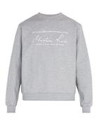 Matchesfashion.com Martine Rose - Embroidered Cotton Crew Neck Sweatshirt - Mens - Light Grey