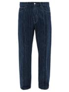 Marni - Striped Relaxed-leg Jeans - Mens - Black Blue