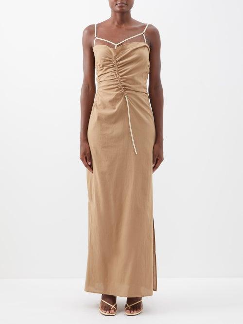 Jacquemus - Gaua Strap-embellished Cotton Maxi Dress - Womens - Beige