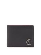 Matchesfashion.com Christian Louboutin - Coolcard Monogram Plaque Leather Bi Fold Wallet - Mens - Black