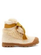 Chloé Parker Lace-up Shearling Ankle Boots
