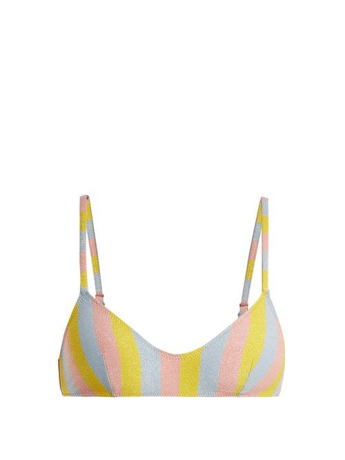 Matchesfashion.com Solid & Striped - The Rachel Striped Bandeau Bikini Top - Womens - Multi Stripe