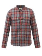 Saint Laurent - Patch-pocket Checked Wool-blend Flannel Shirt - Mens - Red