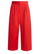 Tibi Wide-leg Faille Cropped Trousers