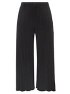 Pleats Please Issey Miyake - Technical-pleated Wide-leg Trousers - Womens - Black