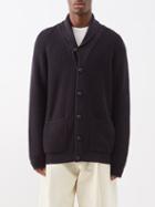 Ghiaia Cashmere - Patch-pocket Ribbed-cotton Cardigan - Mens - Navy