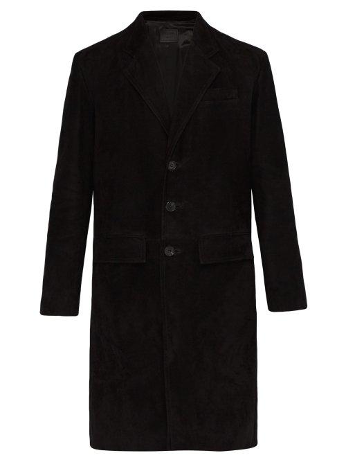 Matchesfashion.com Prada - Suede Overcoat - Mens - Black