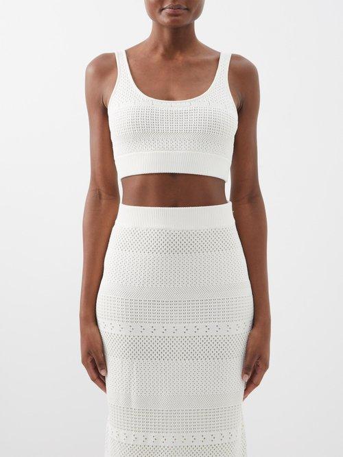 Frame - Crochet-knit Crop Top - Womens - Ivory