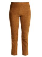 Matchesfashion.com Vince - Cropped Suede Trousers - Womens - Dark Tan