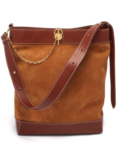 Matchesfashion.com Jw Anderson - Lock Suede Tote - Womens - Brown