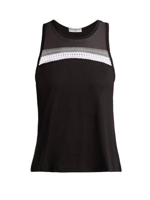 Matchesfashion.com Track & Bliss - Training Days Laser Cut Tank Top - Womens - Black White