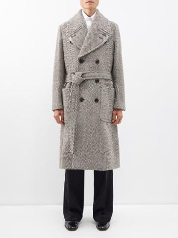 Ben Cobb X Tiger Of Sweden - Landa Belted Wool-herringbone Overcoat - Mens - Grey