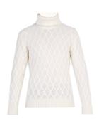 Matchesfashion.com Inis Mein - Trellis Cable Knit Wool Sweater - Mens - Cream