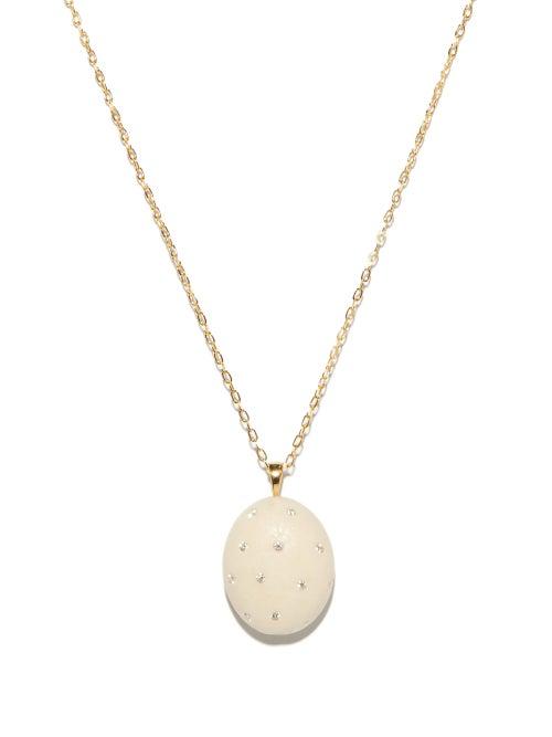 Matchesfashion.com Cvc Stones - Mignon Diamond & 18kt Gold Necklace - Womens - White