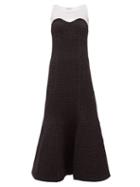 Matchesfashion.com Vika Gazinskaya - Sleeveless Trumpet Dress - Womens - White Black
