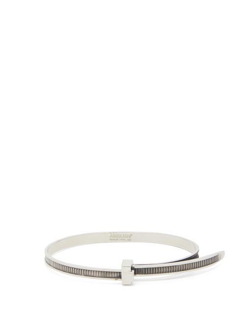 Matchesfashion.com Ambush - Zip-tie Sterling-silver Bracelet - Mens - Silver