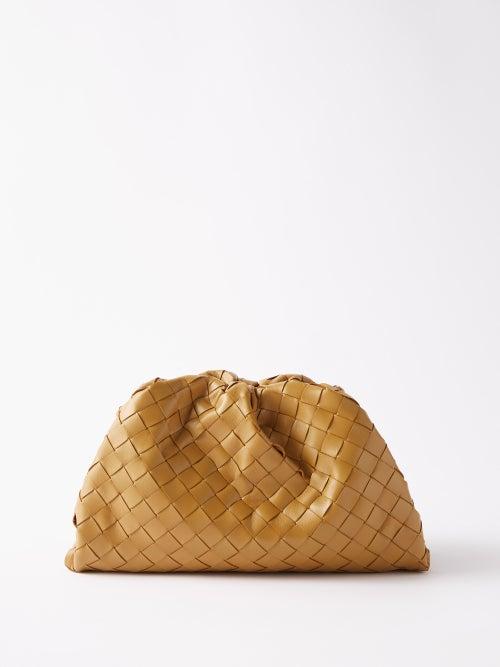 Bottega Veneta - Pouch Teen Intrecciato-leather Clutch Bag - Womens - Tan