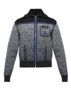 Matchesfashion.com Prada - Melange Technical Knit Track Jacket - Mens - Black Multi