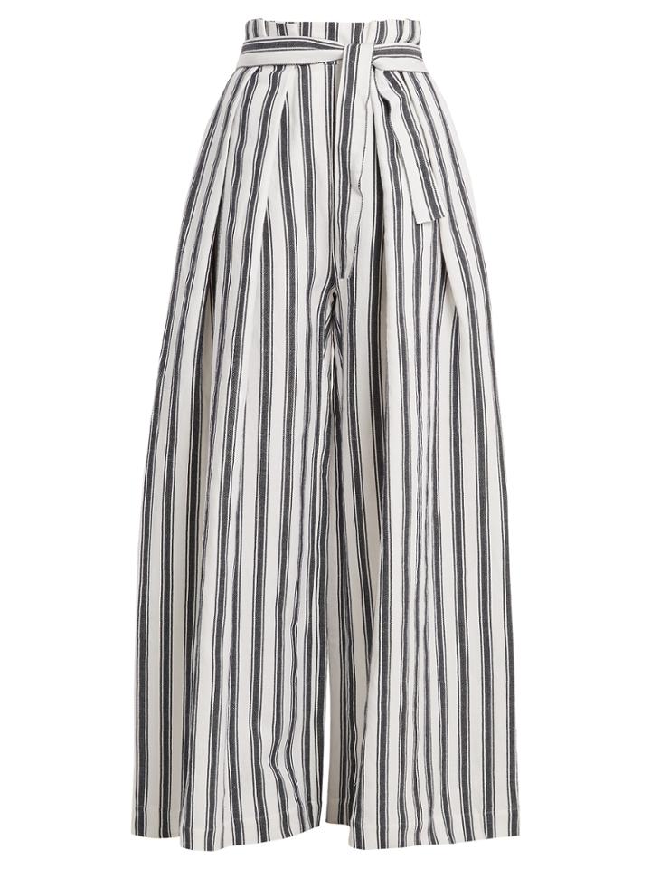 Three Graces London Rosalinda Linen And Cotton-blend Trousers