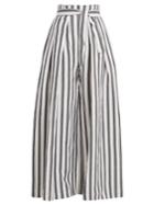 Three Graces London Rosalinda Linen And Cotton-blend Trousers