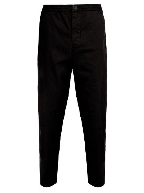 Matchesfashion.com Oliver Spencer - Concealed Drawstring Cotton Trousers - Mens - Black