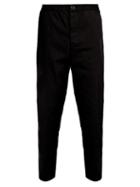 Matchesfashion.com Oliver Spencer - Concealed Drawstring Cotton Trousers - Mens - Black