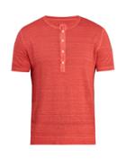 Matchesfashion.com 120% Lino - Half Button Linen Jersey T Shirt - Mens - Light Pink
