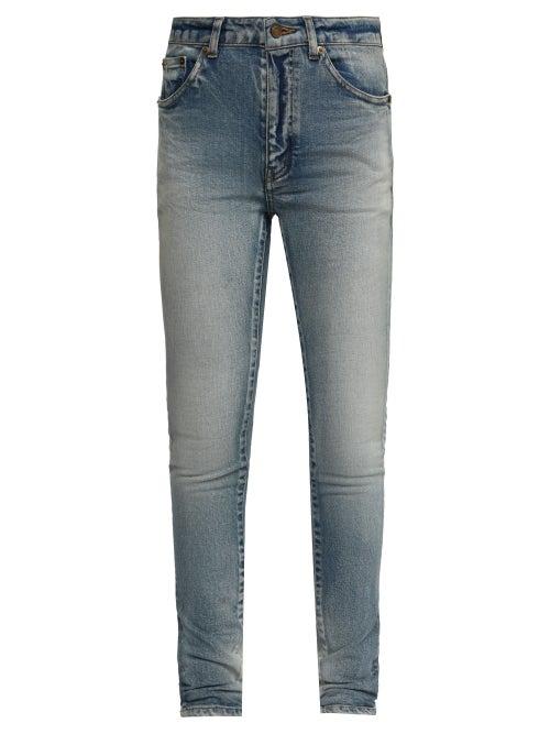 Saint Laurent - High-rise Skinny-leg Jeans - Womens - Light Denim