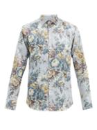 Matchesfashion.com Etro - Floral-shirt Cotton-poplin Shirt - Mens - Blue Multi