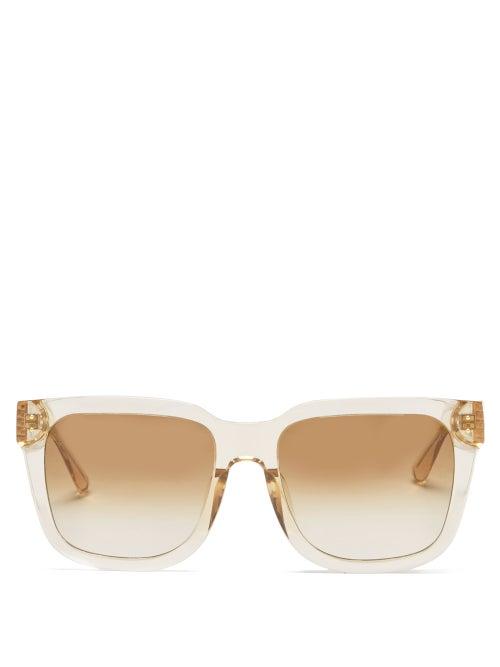 Matchesfashion.com Linda Farrow - Freya Square Acetate Sunglasses - Womens - Nude