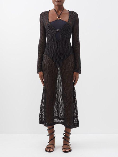 Dodo Bar Or - Etta V-neck Mesh-lam Dress - Womens - Black