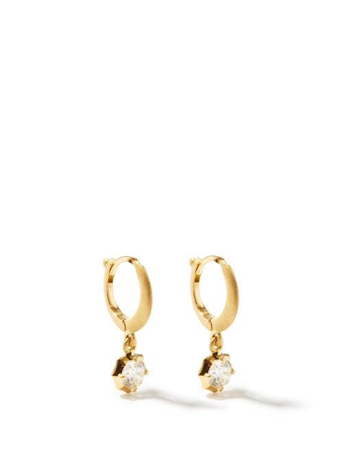 Matchesfashion.com Jade Trau - Sophisticate Diamond & 18kt Gold Huggie Earrings - Womens - Yellow Gold