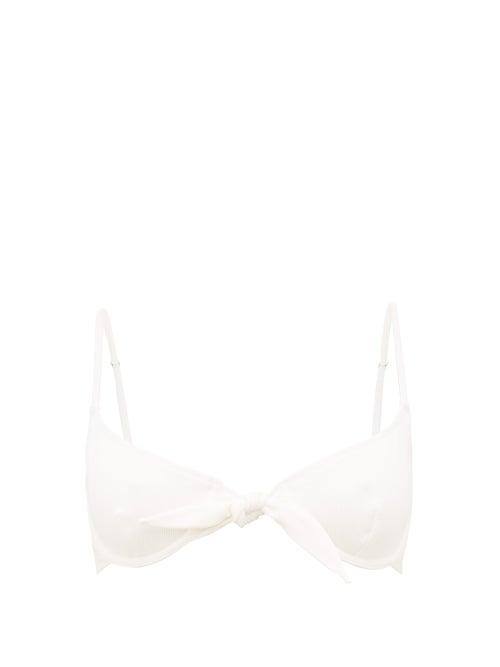 Matchesfashion.com Solid & Striped - Nantucket Underwired Ribbed Bikini Top - Womens - White